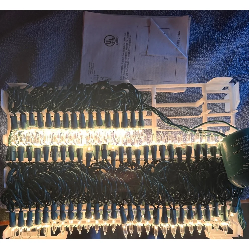 NOS Holiday Living 140 Count 8 Function Motion Christmas Light Set Clear 053323
